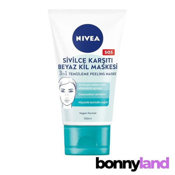 ماسک 3 کاره خاک رس سفید BEYAZ KIL نیوا NIVEA حجم 150 میل