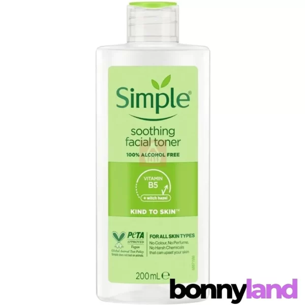 تونر سیمپل Simple Soothing: آرامش بخش و تسکین دهنده پوست شما