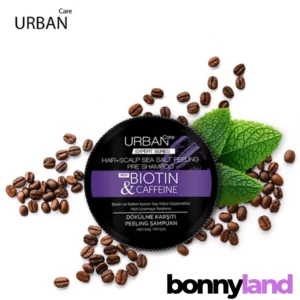 اسکراب کف سر اوربان کر Urban Care مدل Biotin & Caffeine حاوی کافئین و بیوتین: تقویت کننده و پاک کننده عمقی