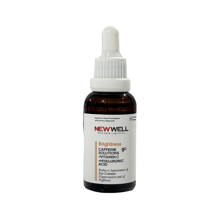 brightening-and-anti-puffiness-serum-with-caffeine-and سرم روشن کننده و ضد پف دورچشم کافئین ، ویتامین سی و هیالورونیک اسید نیوول 30 میل