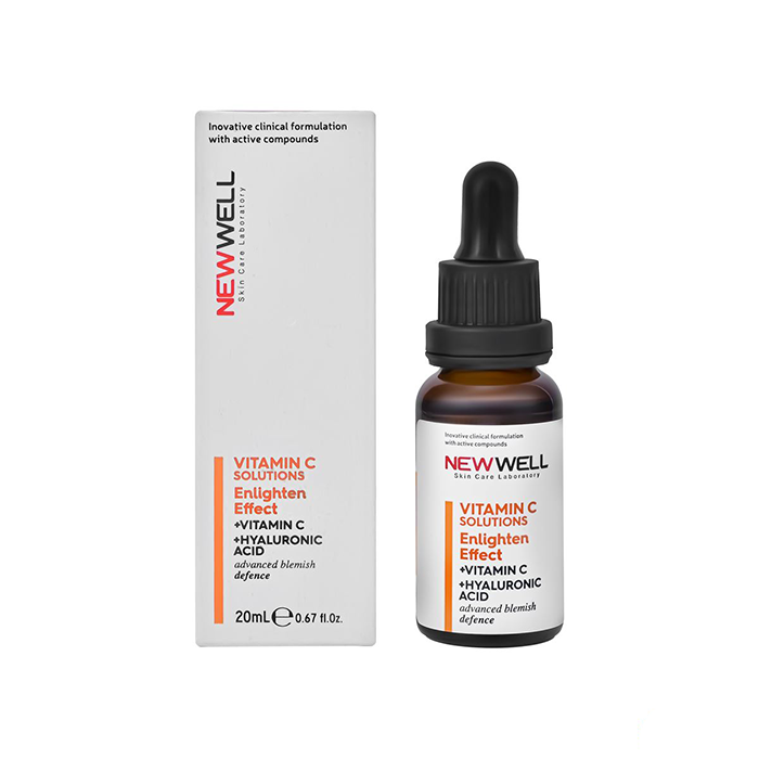 brightening-serum-vitamin-c-and-hyaluronic سرم روشن کننده ویتامین سی و هیالورونیک اسید نیوول 30 میل