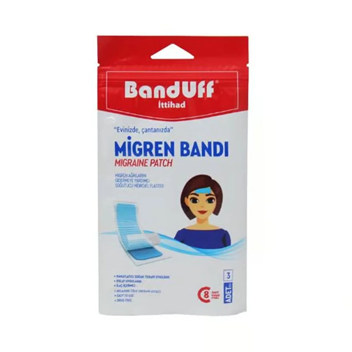 banduff-migraine-pain-relief-patch-pack-of-3 چسب کاهش درد میگرن banduff بسته 3 عددی
