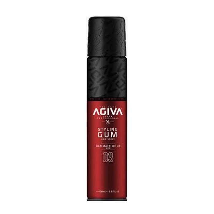 spray-white-potent-white-styling-gum-agiva-400-miles اسپری نگهدارنده مو خیلی قوی قرمز