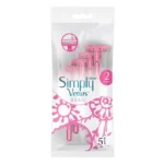 ژیلت ونوس 2 لبه صورتی مدل simply venus 5 عددی - تصویر 2