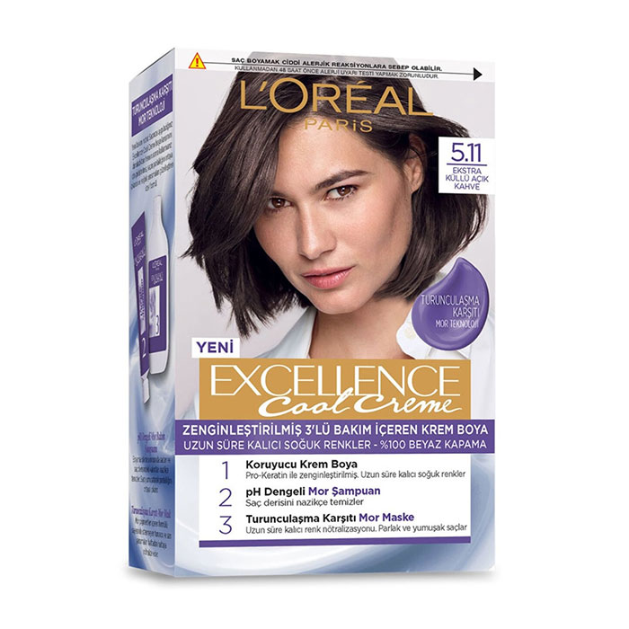Loreal Paris Excellence Cool Creme Hair Dye 5.11 رنگ مو لورال پاریس شماره 5.11