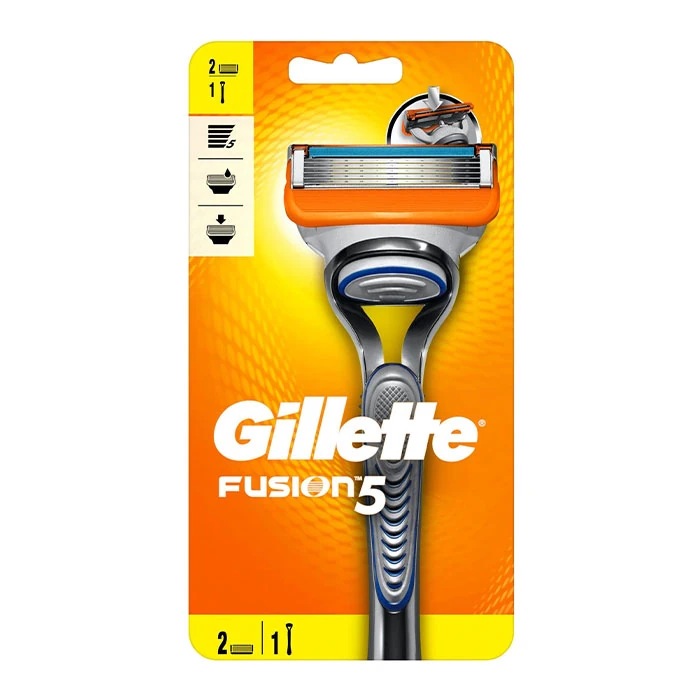 Fusion handle with 2 spare 5-edge blades دسته فیوژن با 2 عدد یدک 5 لبه