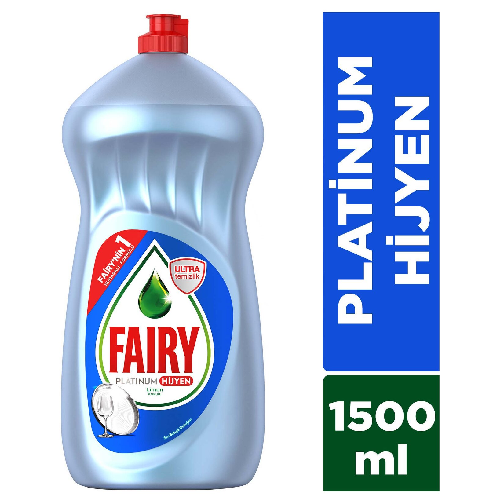 Fairy-Platinum-Bulasik-Deterjani-1500ml مایع ظرفشویی فیری مدل Platinum Hygiene رایحه لیمو 1500 میل - Image 1