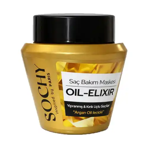 ماسک مو سوچی SOCHY Saç Bakım Maskesi OIL-ELIXIR ... ماسک مو SOCHY تقویت کننده مو و حاوی روغن ارگان حجم 300 میل - Image 1