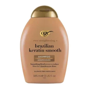 شامپو مو کراتینه برزیلی مدل keratin smooth مو OGX حجم 385 میل